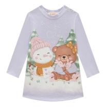 Vestido Infantil Menina Ursinha Na Neve Kukiê