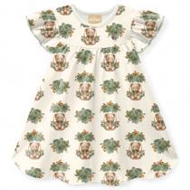 Vestido Infantil Menina Ursinhos Manga Curta Milon Vestido Infantil Menina Ursinhos Manga Curta Milon