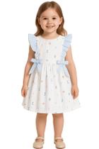 Vestido Infantil Menina Verão com Babado e Laço Papilloo