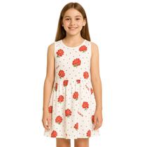 Vestido Infantil Menina Verão Corações Brandili