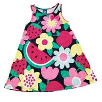 Vestido infantil menina verão flores - tam. 2/3