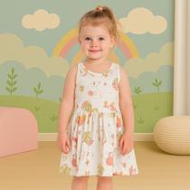 Vestido Infantil Menina Verão Meia Malha Estampado Confortavel Moderno Brandili 80185 Vestido Infantil Menina Verão Meia Malha Estampado Confortavel Moderno Brandili 80185