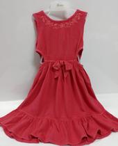 Vestido Infantil Menina Viscose Bordado Paraiso Verão 15643