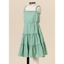 Vestido Infantil Meninas em tecido Gaze Mundo faz de Conta