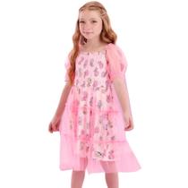 Vestido Infantil Meninas Snoopy Tule Neon Petit Cherie 21030