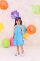Vestido Infantil Meninas Star Kids Verão Alças com Amarração