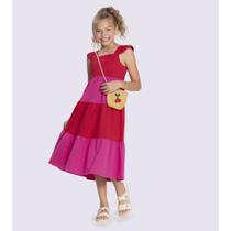 Vestido Infantil Midi Alakazoo em Malha Nikko 3 Marias - Vermelho