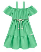Vestido Infantil Midi em Viscose Verde Kukiê