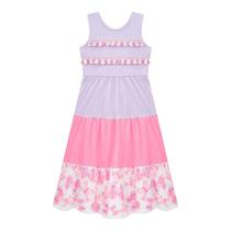 Vestido Infantil Midi Manga Regata Borboletas Kukiê