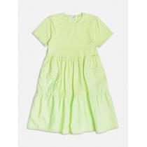 Vestido Infantil Midi Verde Lima c/Bolso e Strass Momi