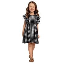 Vestido Infantil Milon em Cotton Estampa em Poá cor Preto