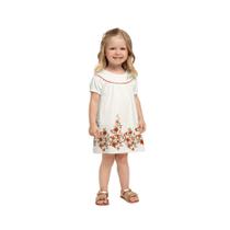 Vestido Infantil Milon em Cotton Estampado Off White