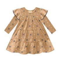 Vestido Infantil Milon Manga Longa Estampa De Abelhas