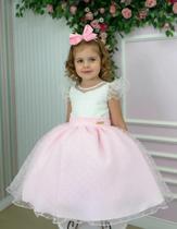 Vestido Infantil Mini Miss Betani Rosa Claro Luxo Festas Vestido Infantil Mini Miss Betani Rosa Claro Luxo Festas