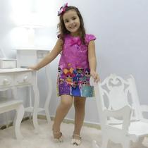 Vestido infantil mínis bonecas Lol surprise glitter confete - fashion