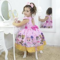 Vestido infantil mínis bonecas Lol surprise glitter confetti - Moderna MEninas