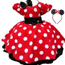 Vestido infantil Minnie mini Festa aniversario Minnie com tiara JM0077 - Loripop