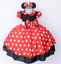 Vestido Infantil Minnie Vermelha Festa Temática Aniversario E Tiara Vestido Infantil Minnie Vermelha Festa Temática Aniversario E Tiara