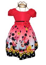 Vestido Infantil Minnie Vermelha Festa Temático Aniversário