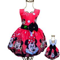 Vestido Infantil Minnie Vermelha Temático de Festa Luxo - Sundian Store