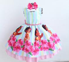 Vestido Infantil Moana Baby Aniversario Tematico E Tiara