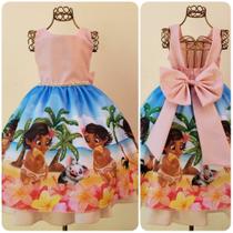 Vestido Infantil Moana Baby Festa Luxo Fantasia