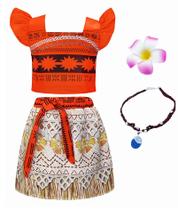 Vestido Infantil Moana - Fantasia Princesa para Meninas (3 anos)