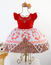 Vestido Infantil Moana Festa Temática E Bico de Pato Vestido Infantil Moana Festa Temática E Bico de Pato