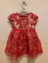 Vestido Infantil Momi Organza Floral Maxi Rosa Pink tamanho 3