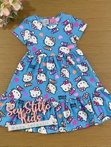 Vestido Infantil Momi Verão Azul Hello Kitty