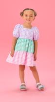 Vestido Infantil Mon Sucre Verão Xadrez Três Marias