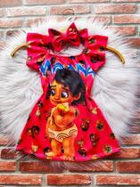 Vestido Infantil My Baby Moana Baby +Laço de Cabelo