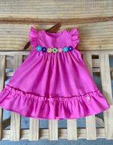 Vestido infantil na cor rosa tamanho 1 ano
