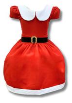 Vestido Infantil Natal Mamãe Noel Vermelho Com Cinto Preto