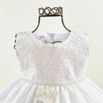 Vestido infantil Nelu branco com bolero 2916.*