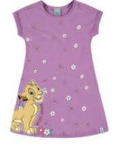 Vestido Infantil O Rei Leão Em Meia Malha Malwee Kids - Rosa 8 Rosa