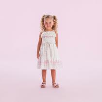 Vestido Infantil Off White Estampa Flores Petit Cherie Vestido Infantil Off White Estampa Flores Petit Cherie