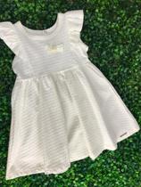 Vestido Infantil Off White Tam 02 Com Laço
