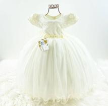 Vestido Infantil OffWhite De Festa Menina Bonita