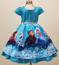 Vestido Infantil Olaf Elsa Ana Frozen Festa Luxo Roupa Tema