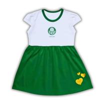 Vestido Infantil Palmeiras Canelado Torcida Baby Vestido Infantil Palmeiras Canelado Torcida Baby