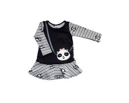Vestido Infantil Panda Manga Longa