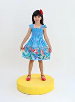 Vestido Infantil Pequena Sereia Princesa Ariel Charmoso Estiloso Confortável