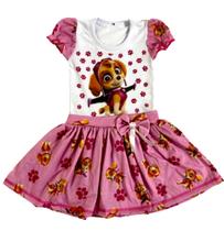 Vestido infantil personagem infantil temático patrulha canina