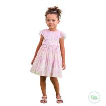 Vestido Infantil Petit Cherie com Babado em Tule e Estampa Vestido Infantil Petit Cherie com Babado em Tule e Estampa