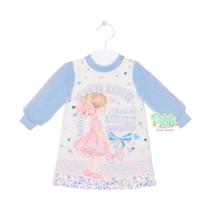 Vestido Infantil Petit Cherie em Molevisco com estampa aplicação de strass e laço Vestido Infantil Petit Cherie em Molevisco com estampa aplicação de strass e laço