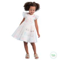Vestido Infantil Petit Cherie Happy Summer com Aplique em Tule