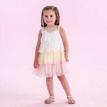 Vestido Infantil Petit Cherie Regata em Tule Colorido Vestido Infantil Petit Cherie Regata em Tule Colorido