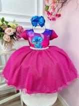 Vestido Infantil Pink e Azul com Glitter para Festas - Tamanhos Variados
