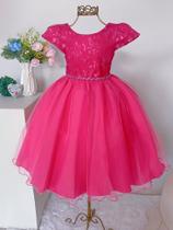 Vestido Infantil Pink Festa Aniversário Casamento, Formatura